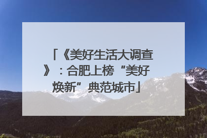 《美好生活大调查》：合肥上榜“美好焕新”典范城市