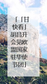 「甘快看」胡昌升会见欧盟国家驻华使节团
