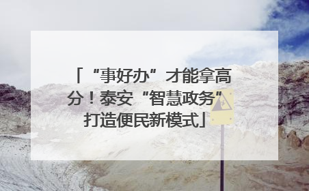 “事好办”才能拿高分！泰安“智慧政务”打造便民新模式