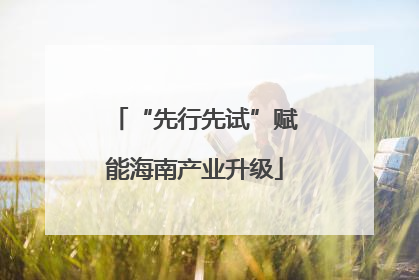 “先行先试”赋能海南产业升级