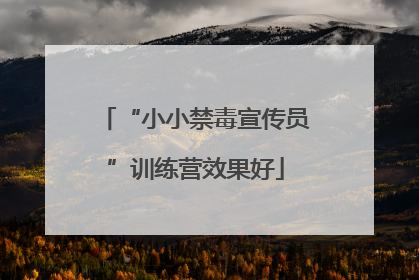 “小小禁毒宣传员”训练营效果好