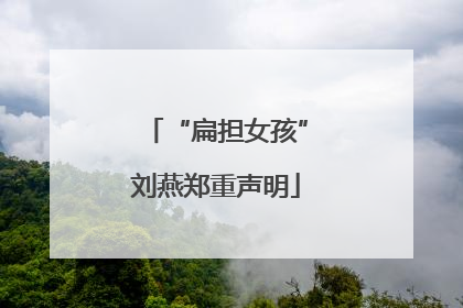 “扁担女孩”刘燕郑重声明