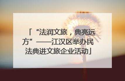 “法润文旅，典亮远方”——江汉区举办民法典进文旅企业活动