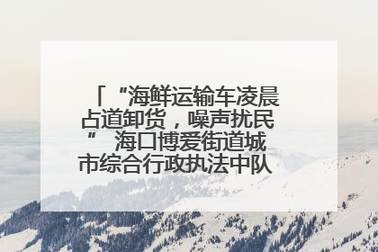 “海鲜运输车凌晨占道卸货，噪声扰民” 海口博爱街道城市综合行政执法中队：将联合交警加强长堤路一带巡逻