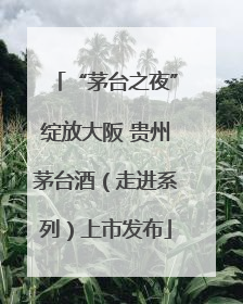 “茅台之夜”绽放大阪 贵州茅台酒（走进系列）上市发布