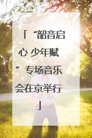 “韶音启心 少年赋”专场音乐会在京举行