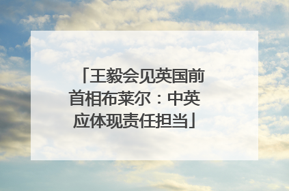 王毅会见英国前首相布莱尔：中英应体现责任担当