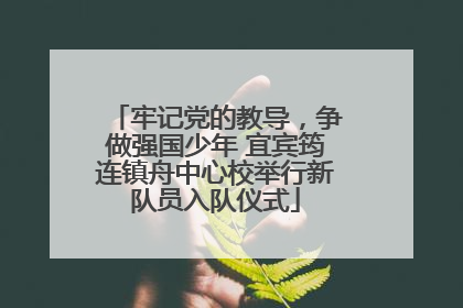 牢记党的教导，争做强国少年 宜宾筠连镇舟中心校举行新队员入队仪式
