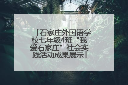 石家庄外国语学校七年级4班“我爱石家庄”社会实践活动成果展示
