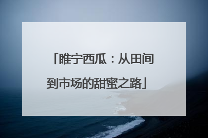 睢宁西瓜：从田间到市场的甜蜜之路