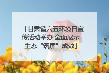 甘肃省六五环境日宣传活动举办 全面展示生态“筑屏”成效