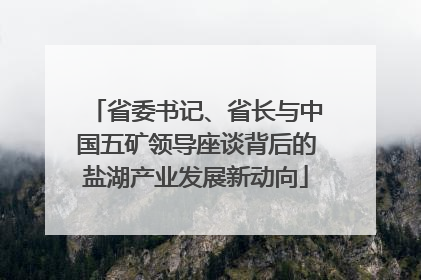 省委书记、省长与中国五矿领导座谈背后的盐湖产业发展新动向