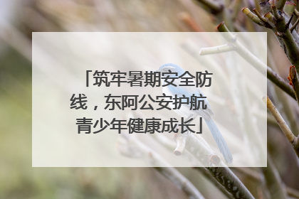 筑牢暑期安全防线，东阿公安护航青少年健康成长