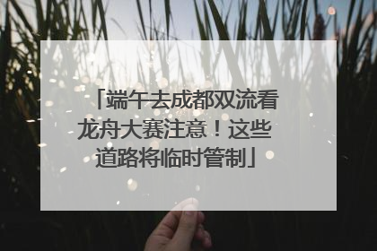 端午去成都双流看龙舟大赛注意！这些道路将临时管制