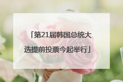 第21届韩国总统大选提前投票今起举行