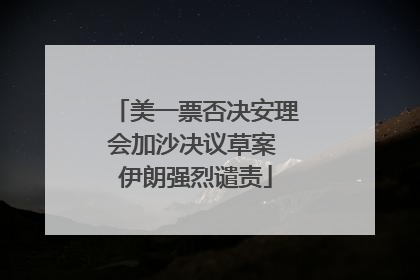 美一票否决安理会加沙决议草案 伊朗强烈谴责