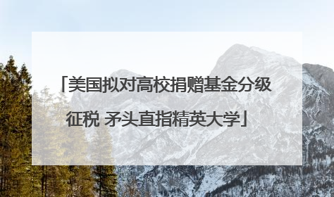 美国拟对高校捐赠基金分级征税 矛头直指精英大学