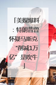美媒爆料：特朗普曾怀疑马斯克“削减1万亿”是吹牛
