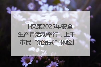 保康2025年安全生产月活动举行，上千市民“沉浸式”体验