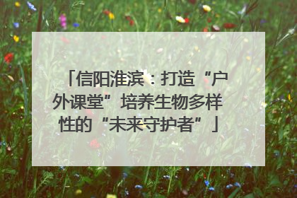 信阳淮滨：打造“户外课堂”培养生物多样性的“未来守护者”