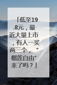 低至19.8元，最近大量上市，有人一买两三个，“榴莲自由”来了吗？