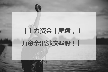 主力资金｜尾盘，主力资金出逃这些股！