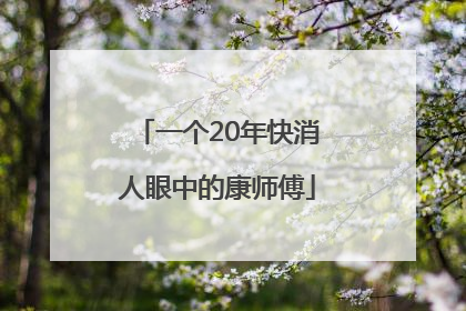 一个20年快消人眼中的康师傅