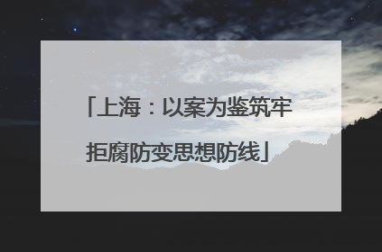 上海：以案为鉴筑牢拒腐防变思想防线