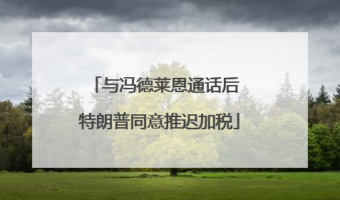 与冯德莱恩通话后 特朗普同意推迟加税