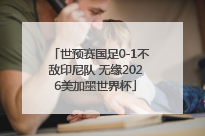 世预赛国足0-1不敌印尼队 无缘2026美加墨世界杯