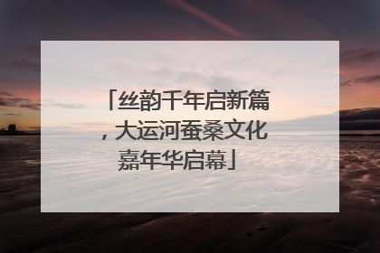 丝韵千年启新篇，大运河蚕桑文化嘉年华启幕