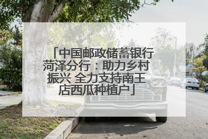 中国邮政储蓄银行菏泽分行：助力乡村振兴 全力支持南王店西瓜种植户