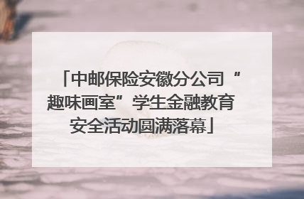 中邮保险安徽分公司“趣味画室”学生金融教育安全活动圆满落幕