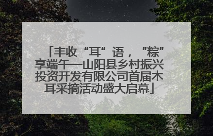 丰收“耳”语，“粽”享端午—山阳县乡村振兴投资开发有限公司首届木耳采摘活动盛大启幕