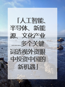 人工智能、半导体、新能源、文化产业……多个关键词透视外资眼中投资中国的新机遇