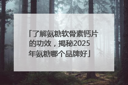 了解氨糖软骨素钙片的功效，揭秘2025年氨糖哪个品牌好