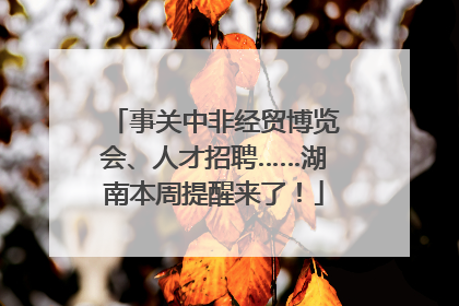 事关中非经贸博览会、人才招聘……湖南本周提醒来了！