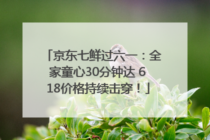 京东七鲜过六一：全家童心30分钟达 618价格持续击穿！