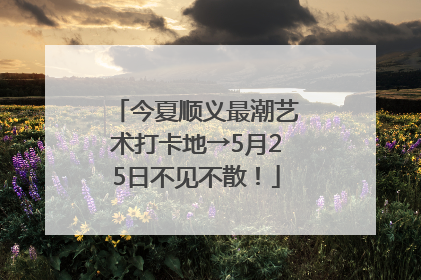 今夏顺义最潮艺术打卡地→5月25日不见不散！