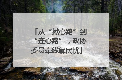 从“揪心路”到“连心路”，政协委员牵线解民忧