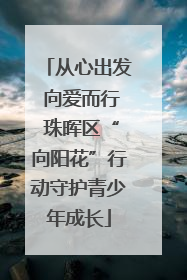 从心出发 向爱而行 珠晖区“向阳花”行动守护青少年成长