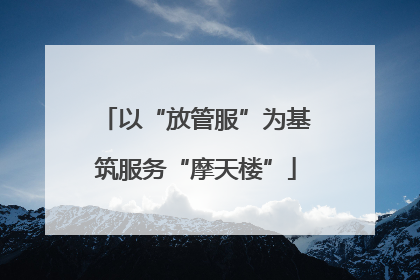 以“放管服”为基筑服务“摩天楼”