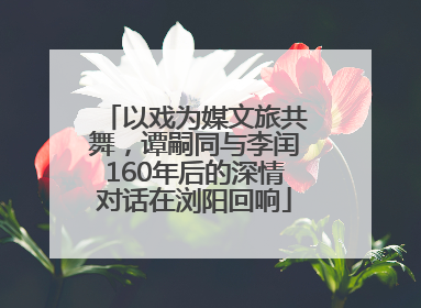 以戏为媒文旅共舞，谭嗣同与李闰160年后的深情对话在浏阳回响