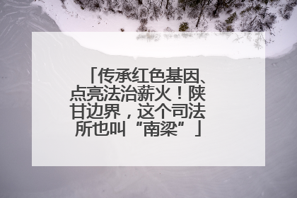传承红色基因、点亮法治薪火！陕甘边界，这个司法所也叫“南梁”