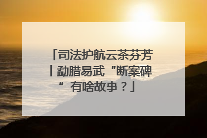 司法护航云茶芬芳丨勐腊易武“断案碑”有啥故事？