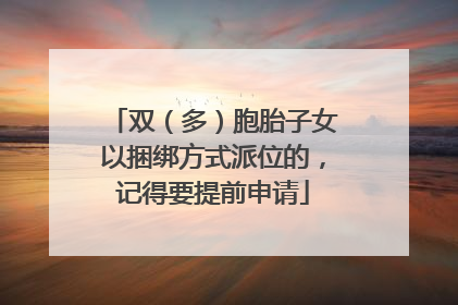双（多）胞胎子女以捆绑方式派位的，记得要提前申请