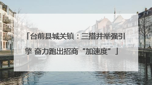 台前县城关镇：三措并举强引擎 奋力跑出招商“加速度”
