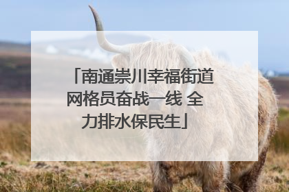 南通崇川幸福街道网格员奋战一线 全力排水保民生