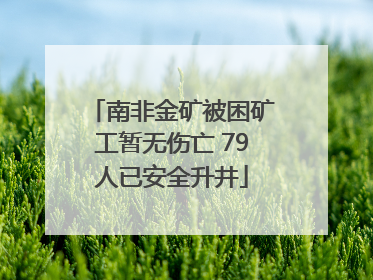 南非金矿被困矿工暂无伤亡 79人已安全升井
