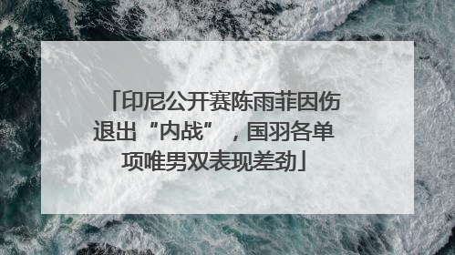 印尼公开赛陈雨菲因伤退出“内战”，国羽各单项唯男双表现差劲